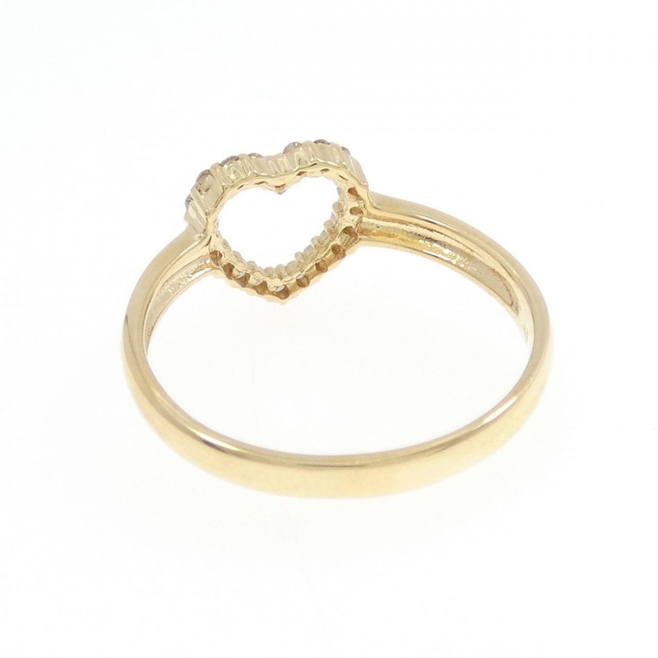 K18YG ハート ダイヤモンド リング 0.13CT