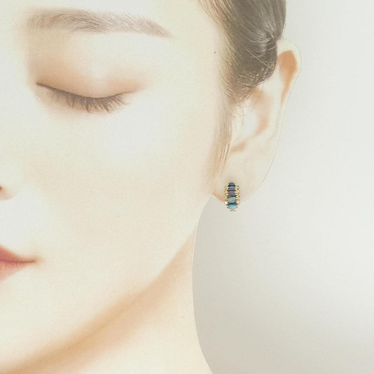 GSTB Black OPAL Earrings 0.90CT