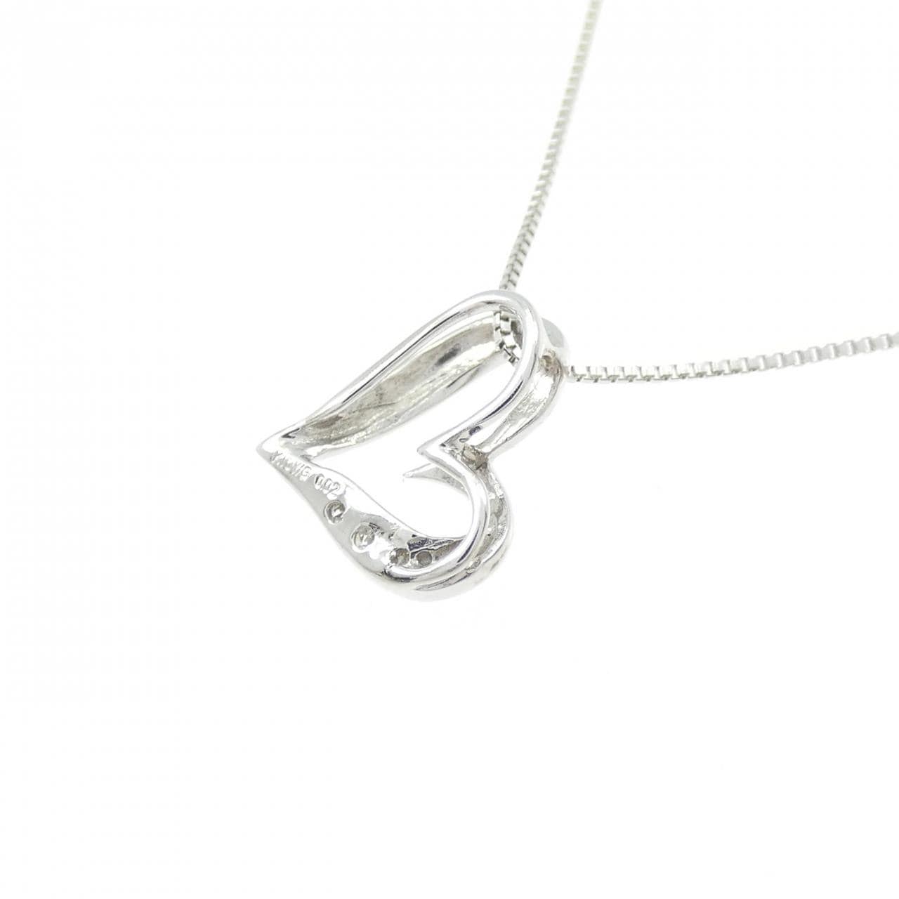 K10WG ハート ダイヤモンド ネックレス 0.02CT