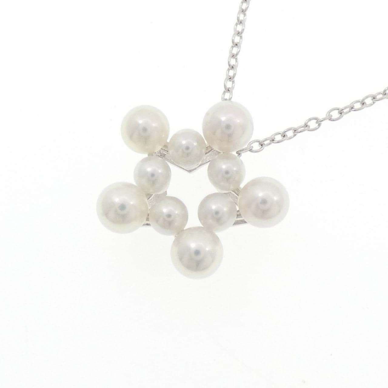 K18WG スター アコヤパール ネックレス