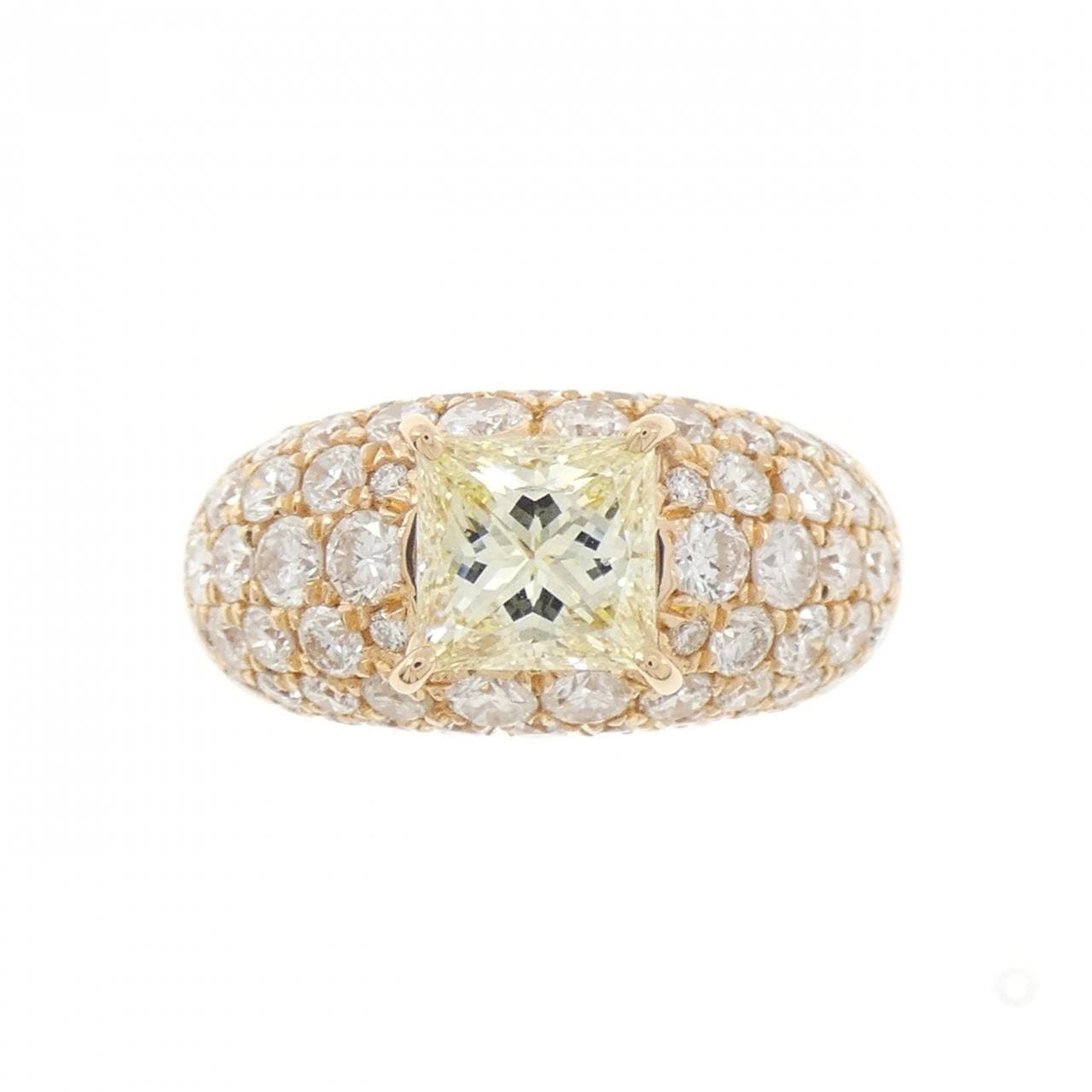 K18PG ダイヤモンド リング 1.527CT LY SI2 ファンシーカット