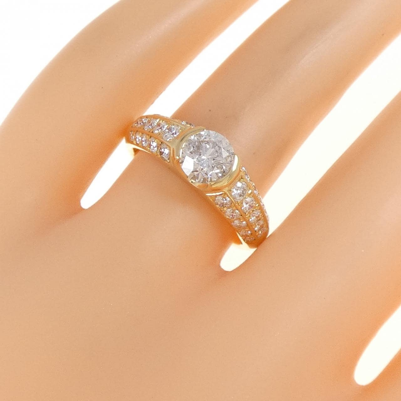 K18YG ダイヤモンド リング 0.914CT