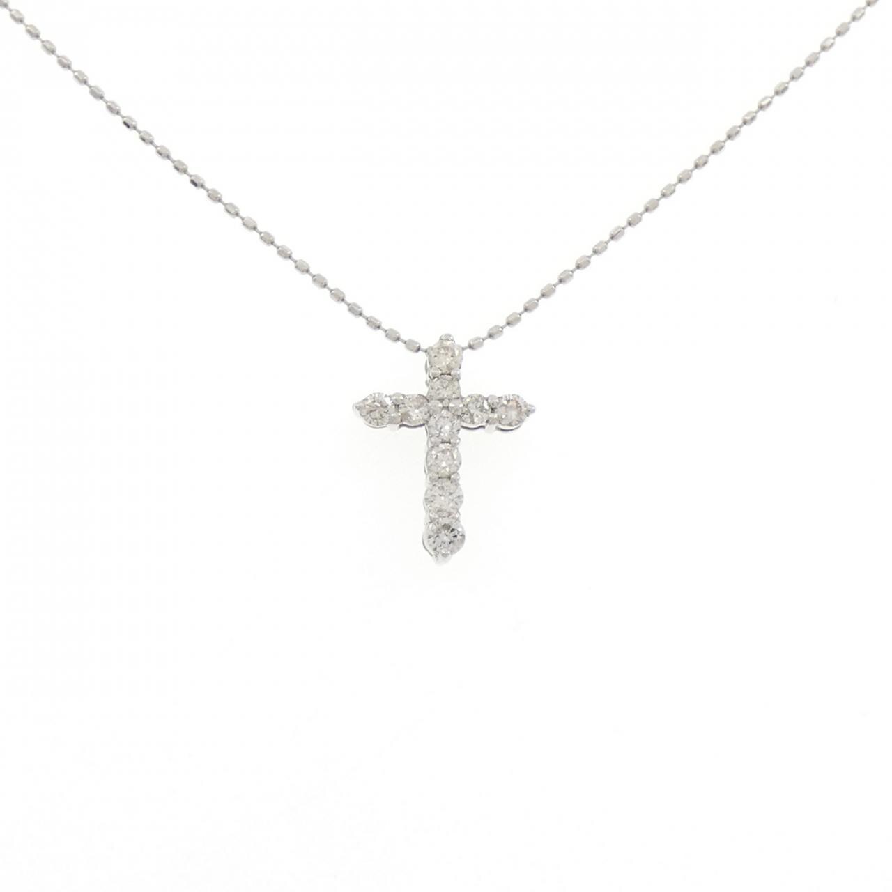 PT900/PT850 クロス ダイヤモンド ネックレス 0.30CT