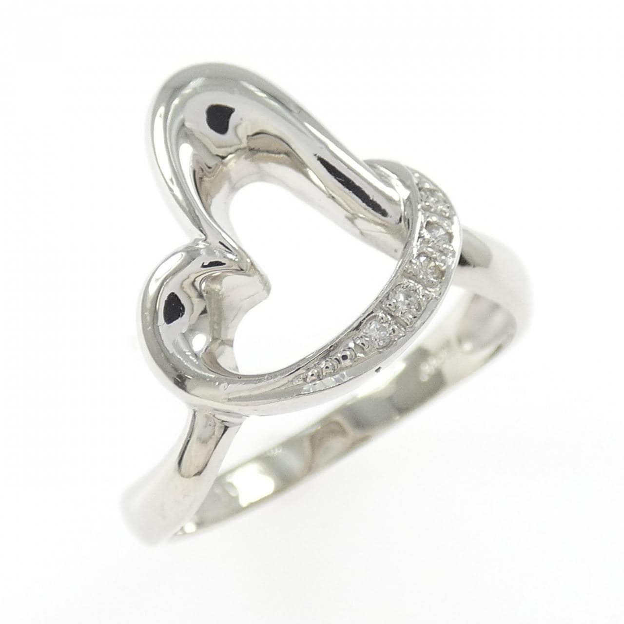 PT900 ハート ダイヤモンド リング 0.03CT