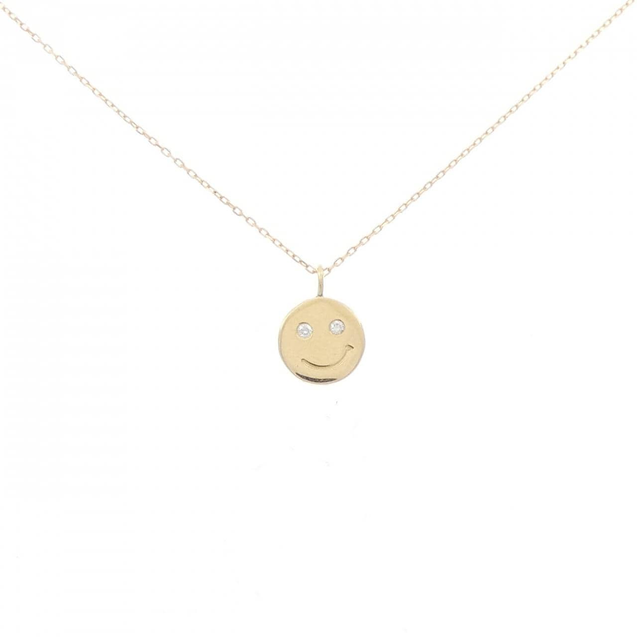 K18YG スマイル ダイヤモンド ネックレス 0.02CT