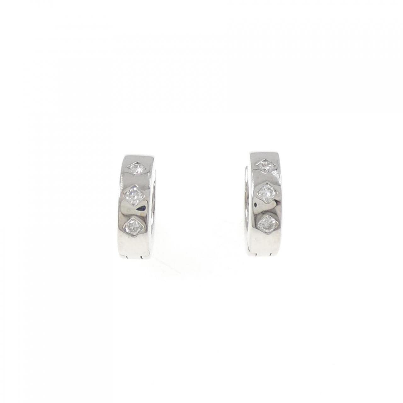 K18WG ダイヤモンド ピアス 0.16CT