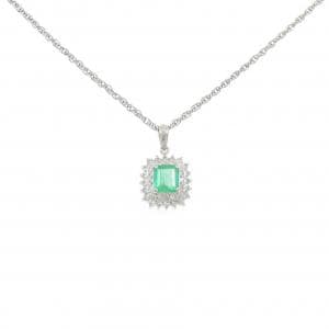 PT900/PT850 エメラルド ネックレス 0.64CT