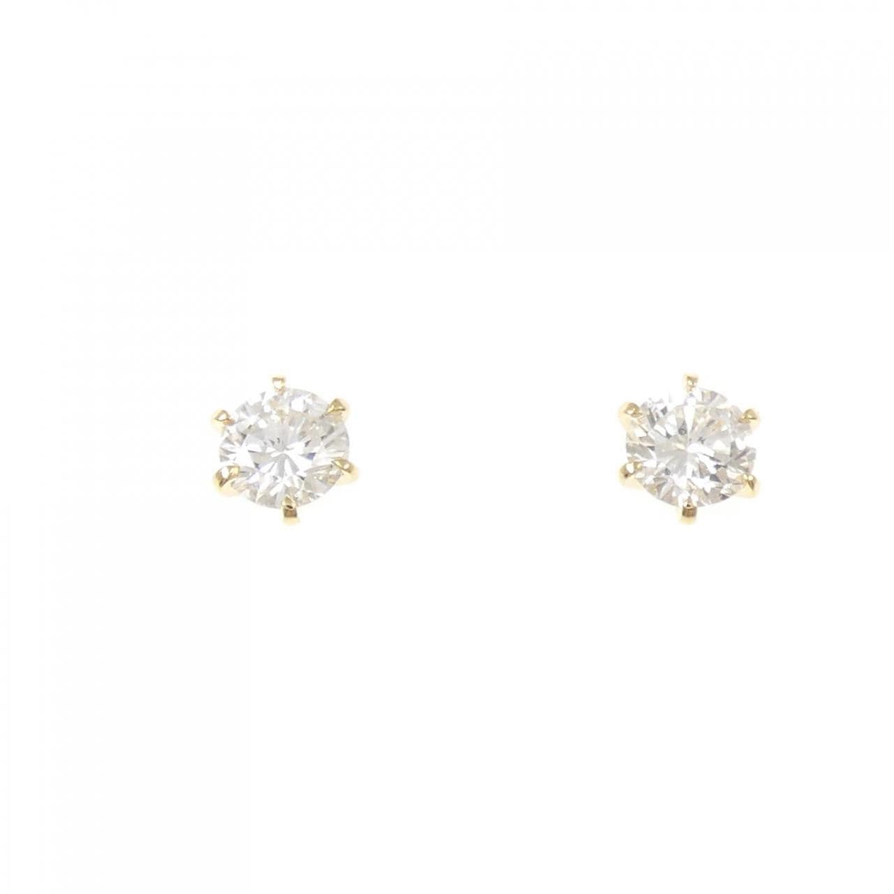 【リメイク】K18YG/ST ダイヤモンド ピアス 0.419CT 0.428CT F-G VS1 VG-GOOD