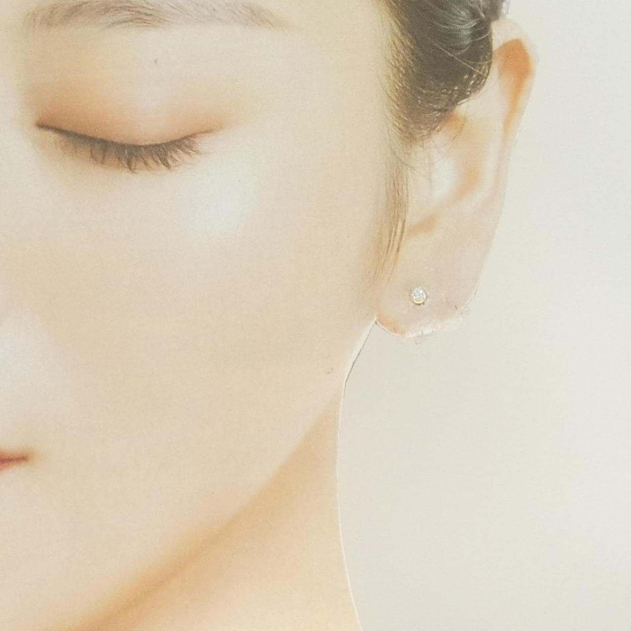 K18YG ソリティア ダイヤモンド ピアス 0.16CT