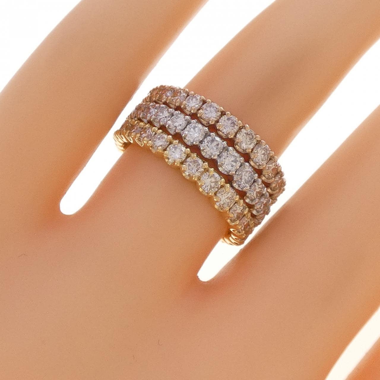 PT950/K18/K18PG ダイヤモンド リング 3.00CT