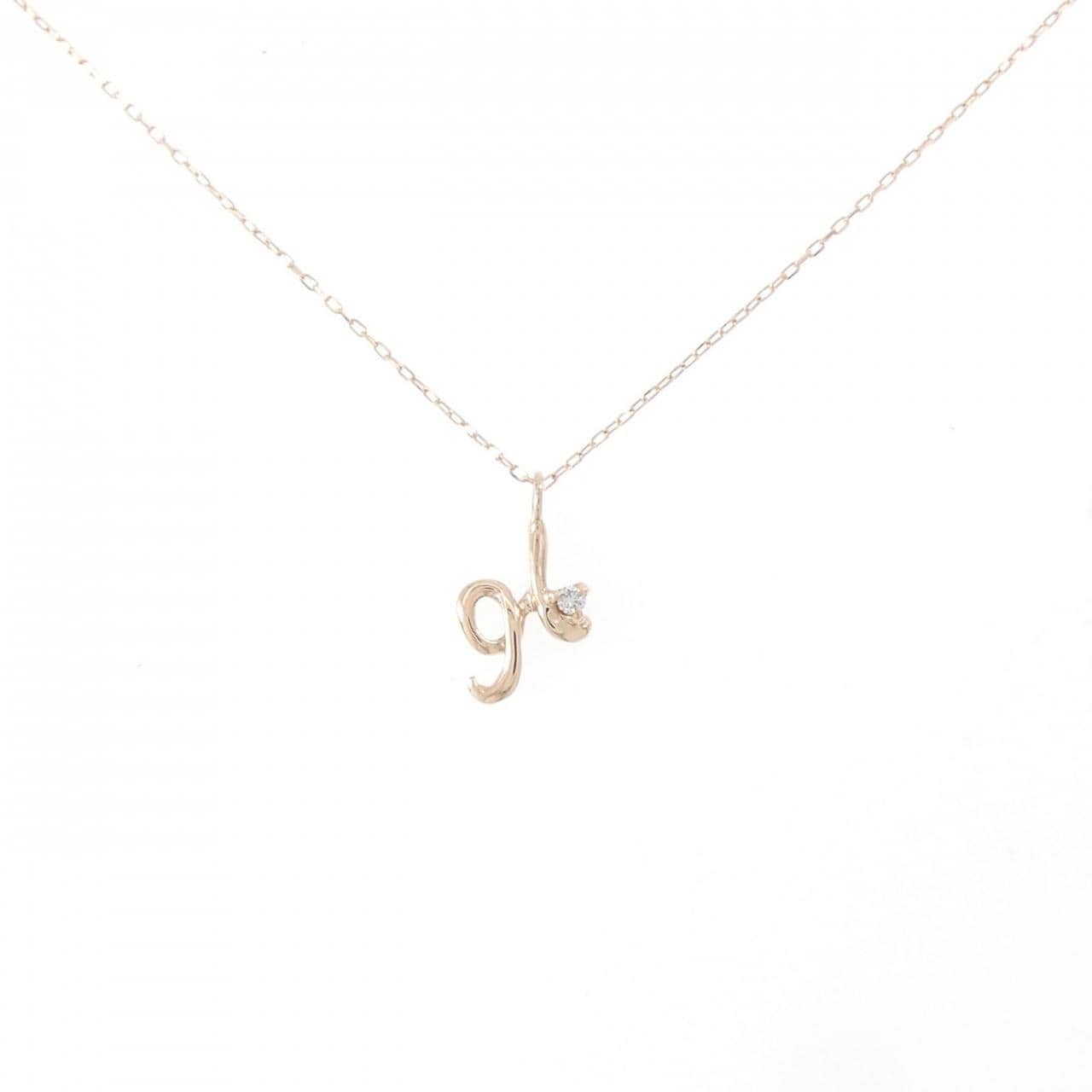 K10PG イニシャルネックレス　H コメ兵｜K10PG イニシャルH ダイヤモンド ネックレス 0.01CT