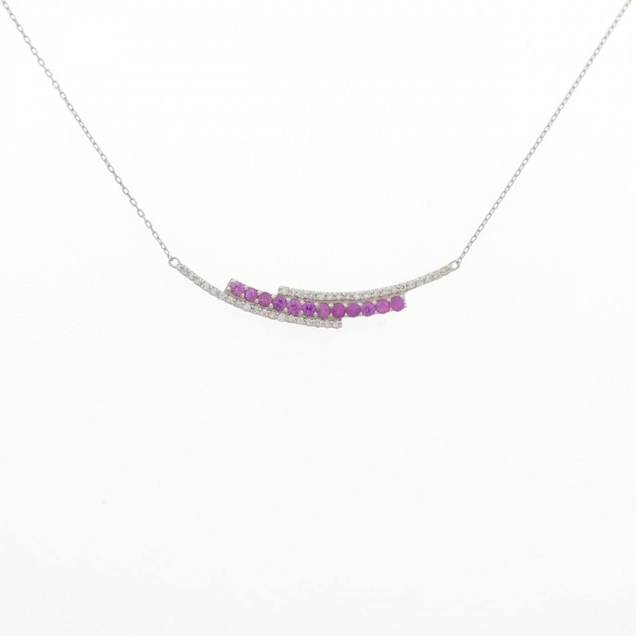 PT900/PT850 ルビー ネックレス 0.20CT