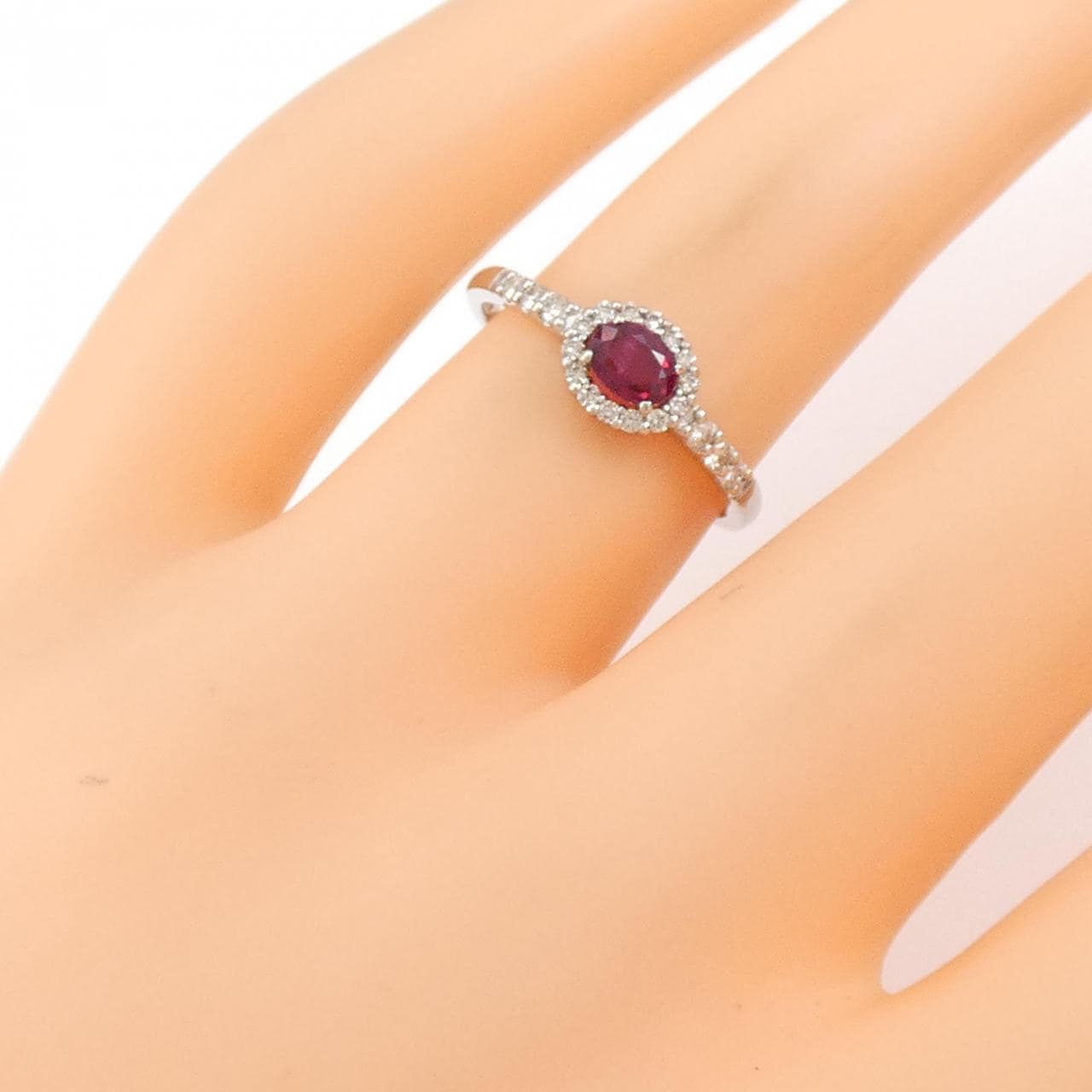 【新品】PT ルビー リング 0.38CT