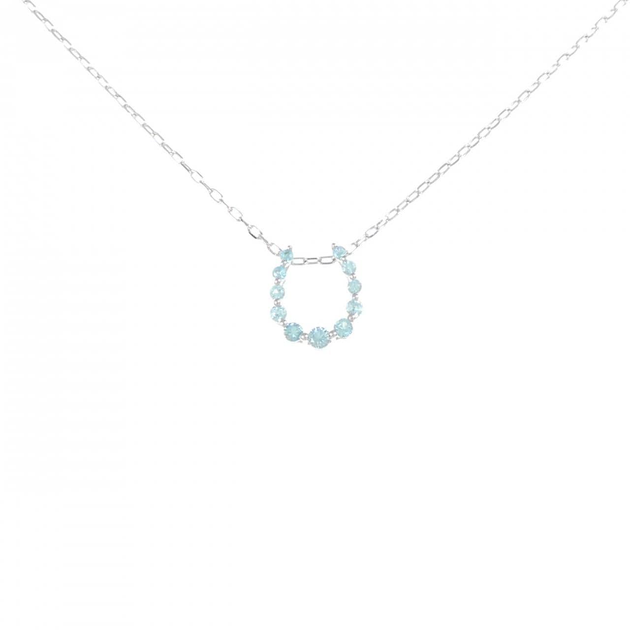 K18WG ホースシュー トルマリン ネックレス 0.15CT