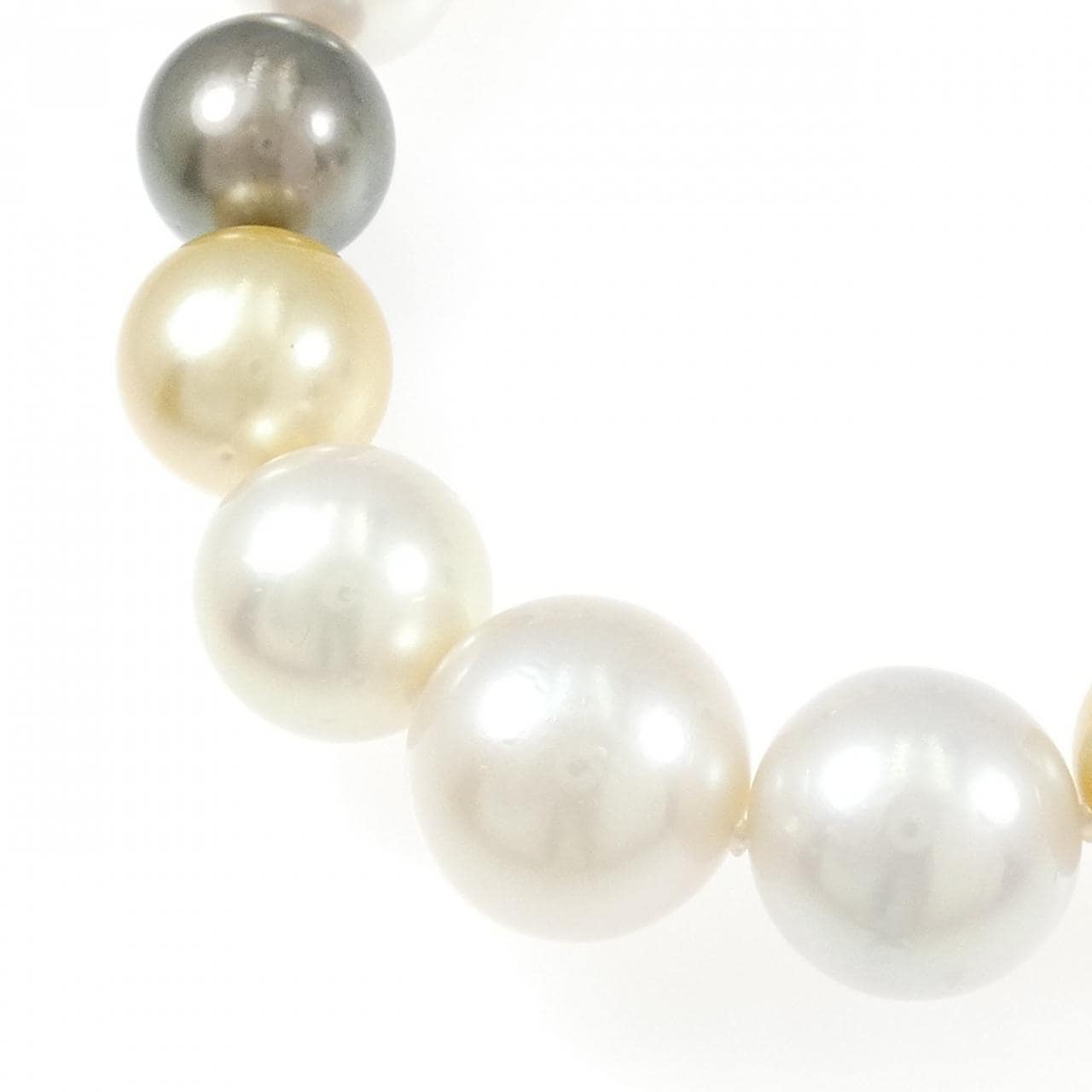 シルバークラスプ 白蝶パール ネックレス 13.7-17.4mm