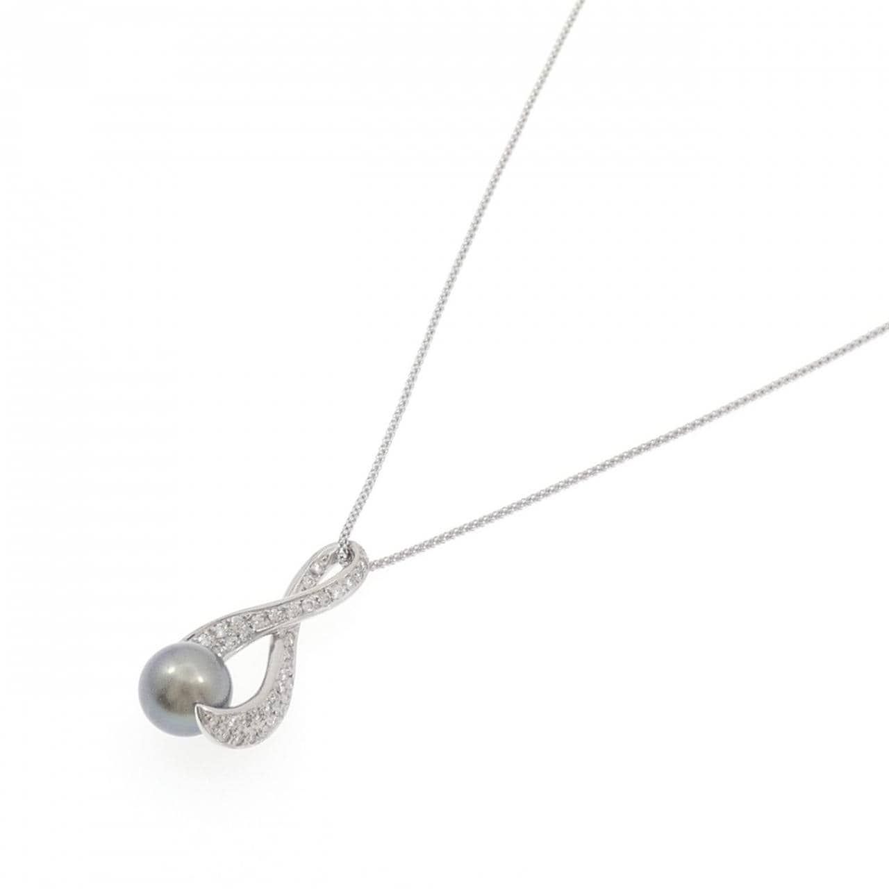 K18WG 黒蝶パール ネックレス 11mm