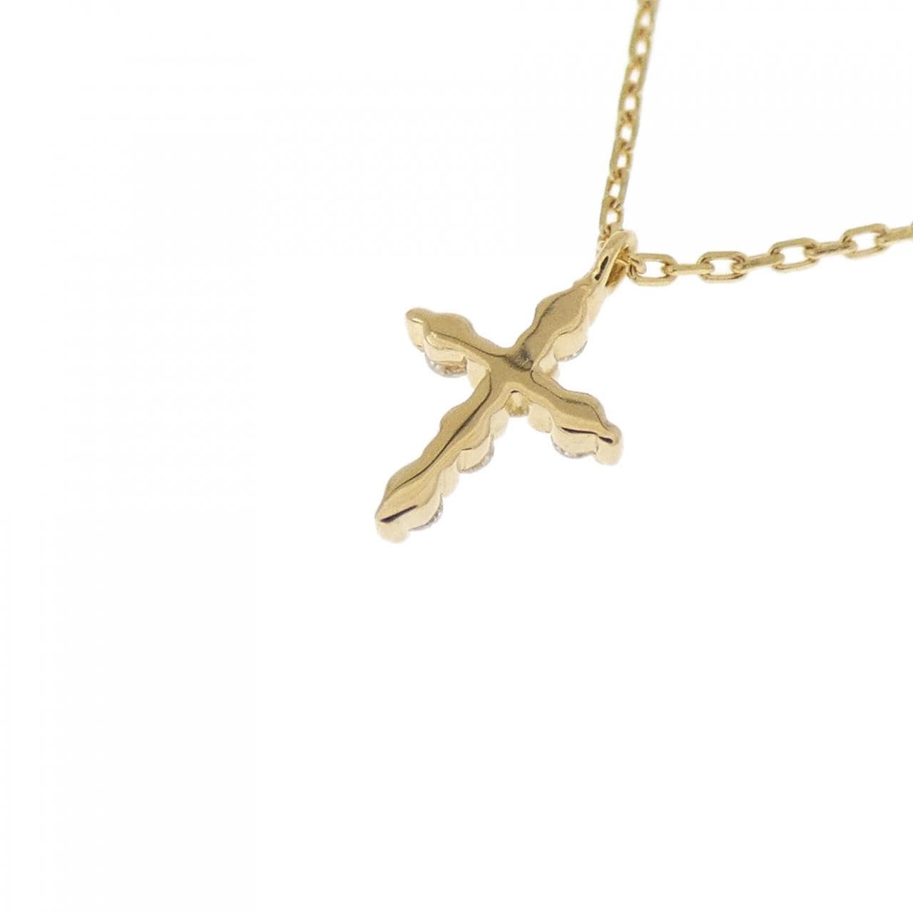 アガット クロス ダイヤモンド ネックレス 0.03CT
