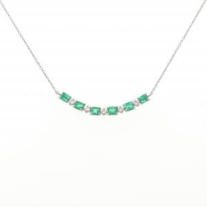 PT900/PT850 エメラルド ネックレス 0.52CT
