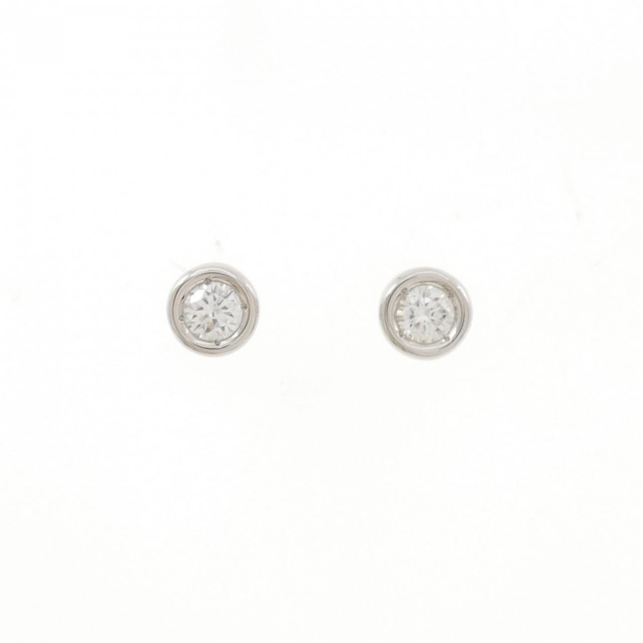 PT900 ソリティア ダイヤモンド ピアス 0.50CT
