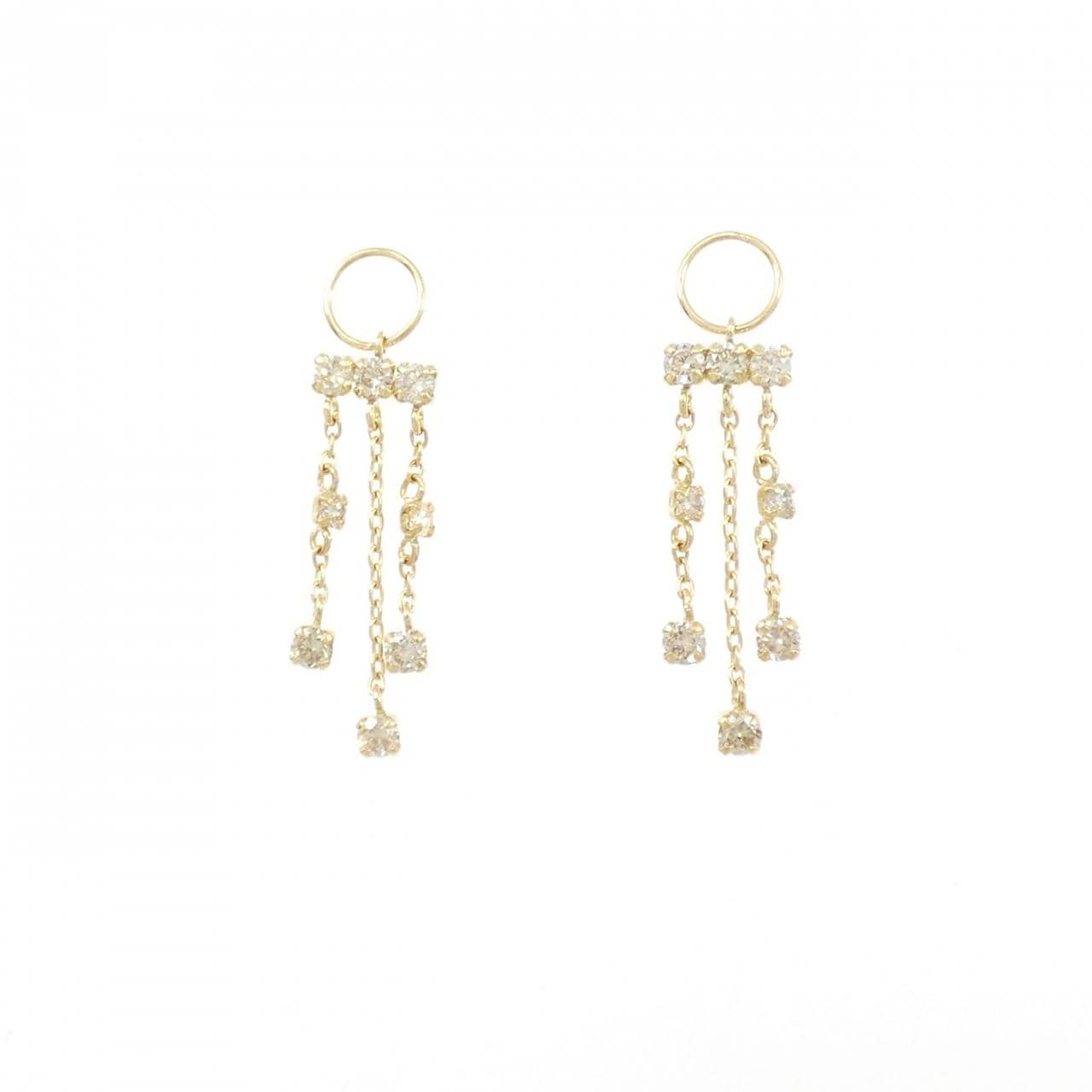 K18YG ダイヤモンド ピアスパーツ 0.50CT