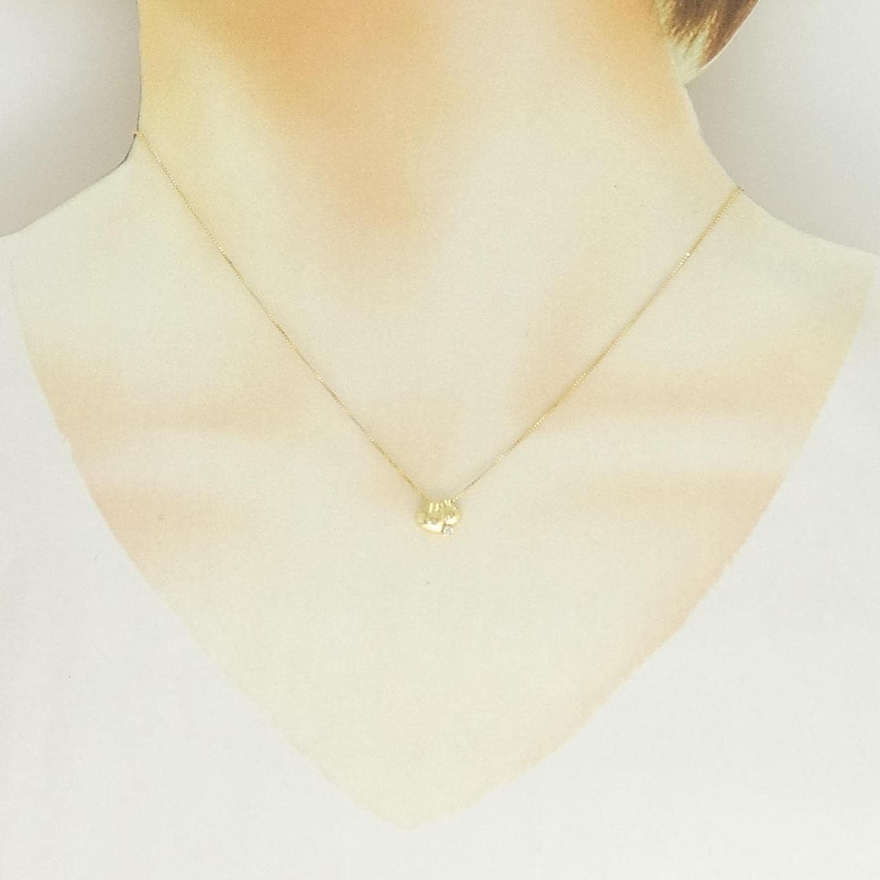 K18YG ハート ダイヤモンド ネックレス 0.02CT