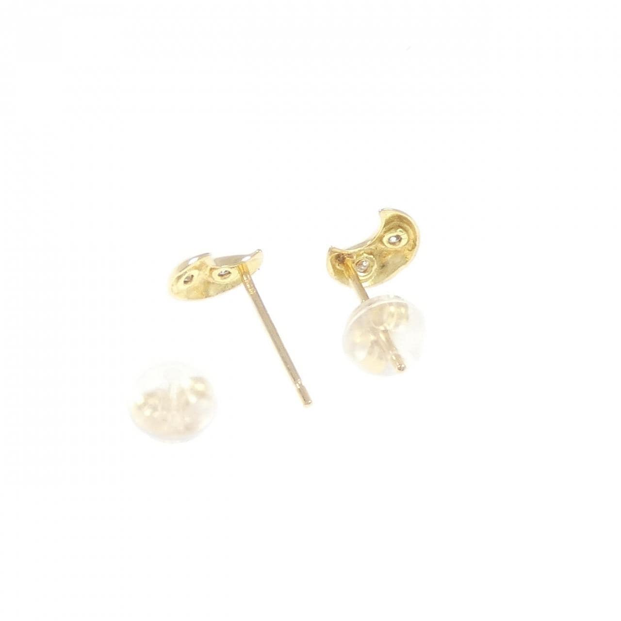 K18YG moon Diamond earrings 0.06CT