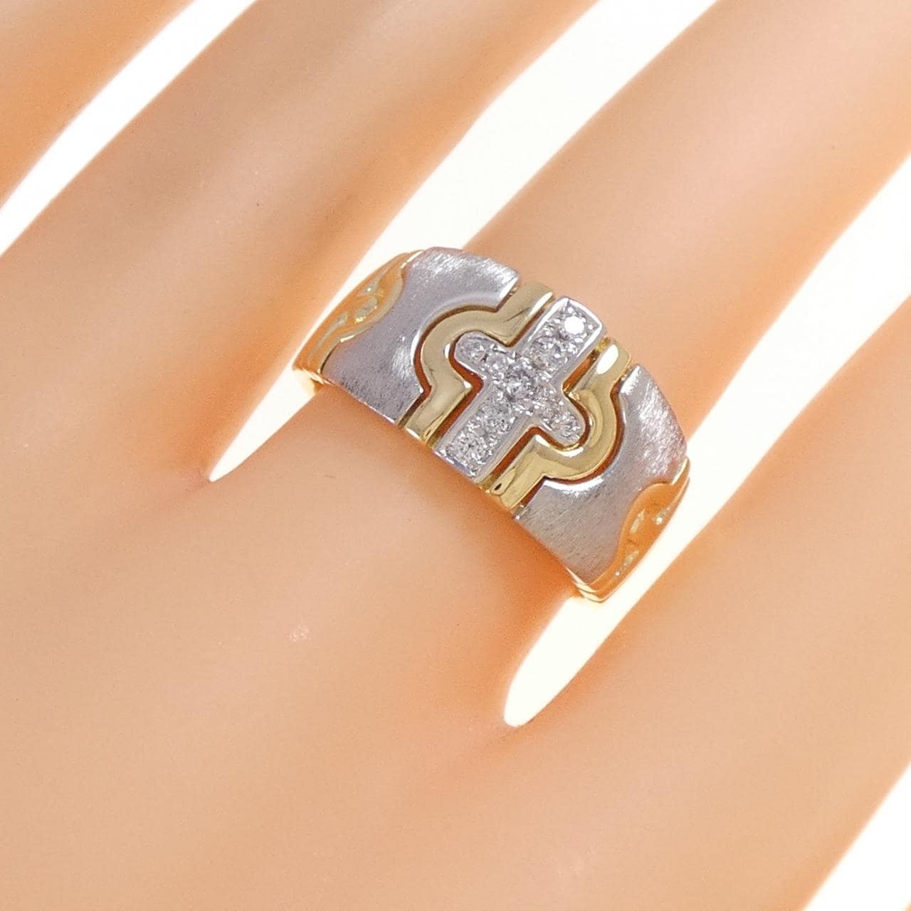 K18YG/PT900 ダイヤモンド リング 0.17CT