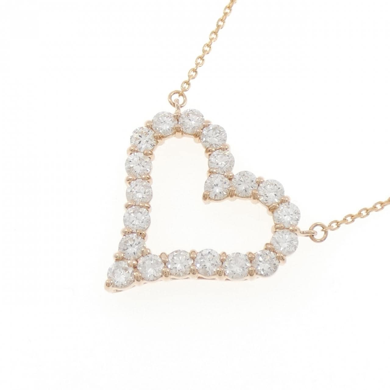 K18PG ハート ダイヤモンド ネックレス 2.00CT