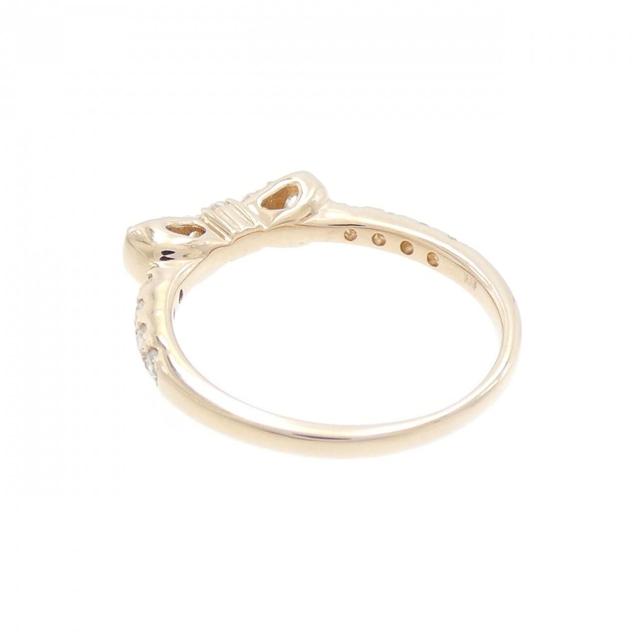 K18PG リボン ダイヤモンド リング 0.30CT