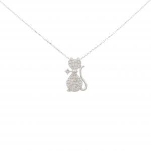 K18WG キャット パヴェ ダイヤモンド ネックレス 0.30CT