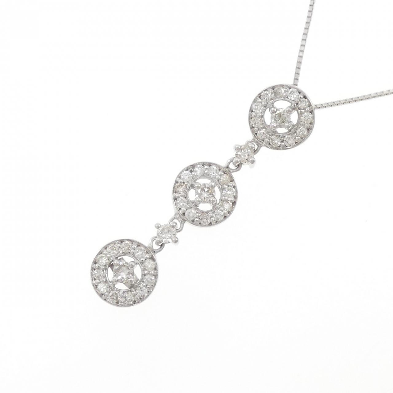 K18WG ダイヤモンド ネックレス 0.77CT