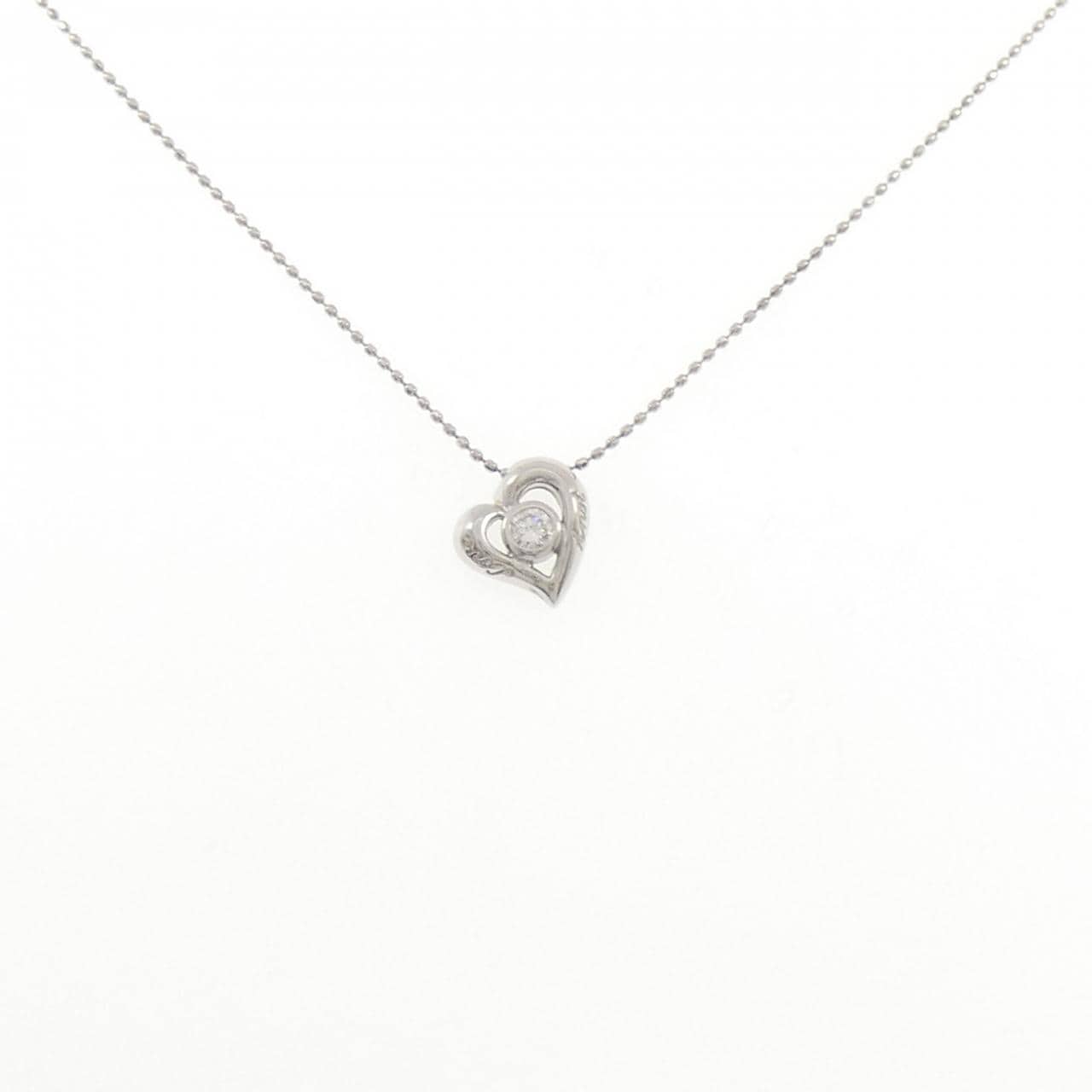 PT900/PT850 ハート ダイヤモンド ネックレス 0.10CT