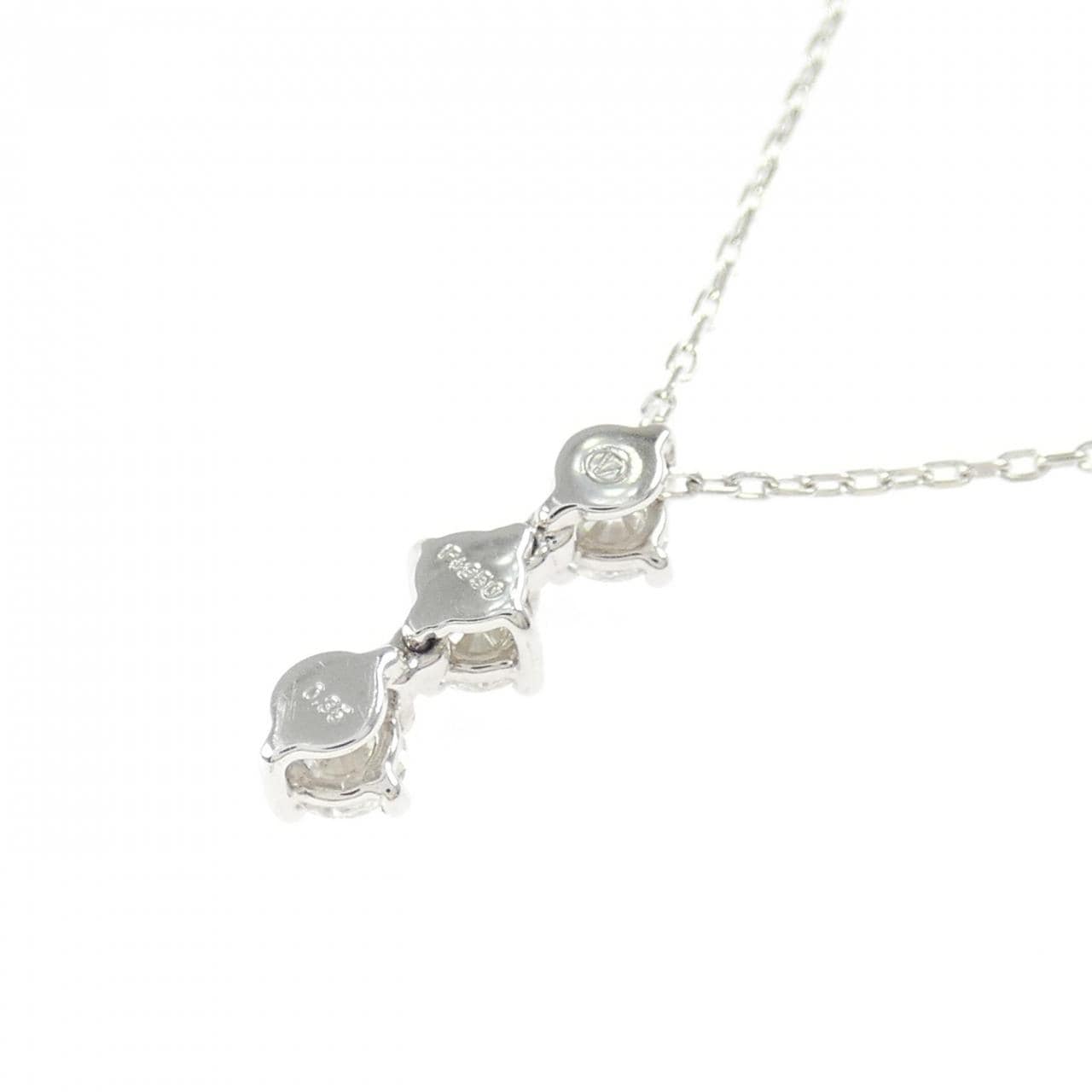 PT950/PT850 スリーストーン ダイヤモンド ネックレス 0.35CT