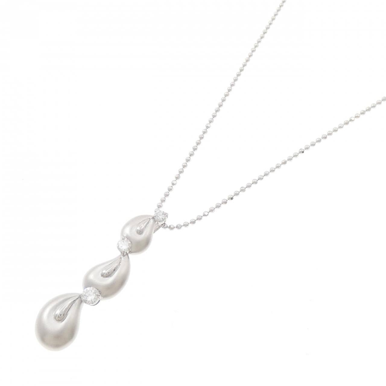 K18WG ダイヤモンド ネックレス 0.22CT