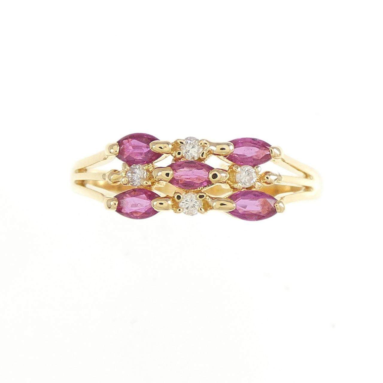 K18YG ルビー リング 0.33CT