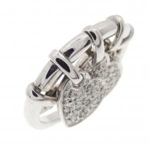 K18WG ハート パヴェ ダイヤモンド リング 0.30CT