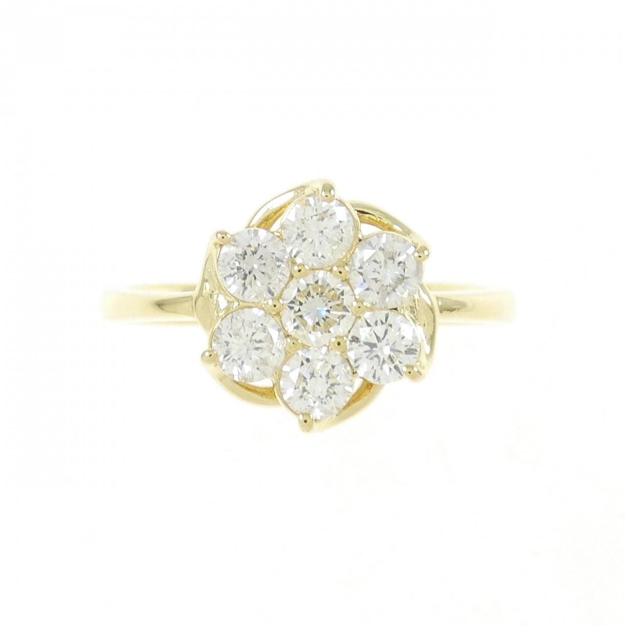 K18YG flower Diamond ring 0.70CT