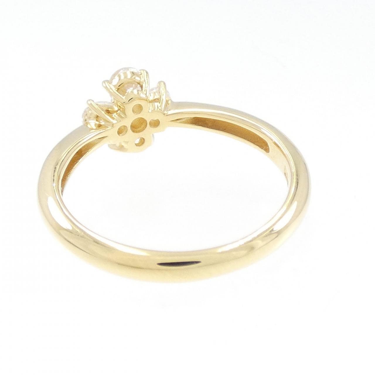 K18YG フラワー ダイヤモンド リング 0.50CT