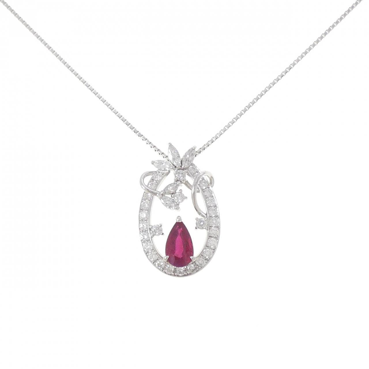 PT900/PT850 ルビー ネックレス 2.01CT ビルマ産