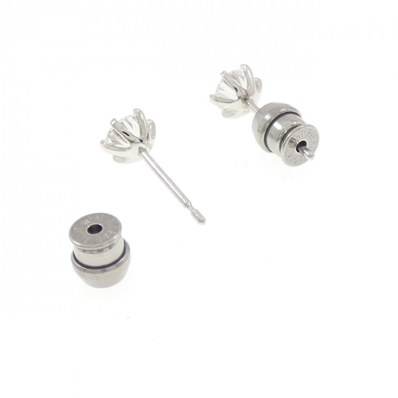 【リメイク】PT900/ST ダイヤモンド ピアス 0.405CT 0.407CT D-E SI2 VG-GOOD