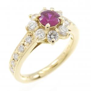 yukiko ⭐️K18 ダイヤモンド　エメラルド　ルビーペンダント ピンクダイヤモンド Fancy Deep Purple Pink I1 エメラルド