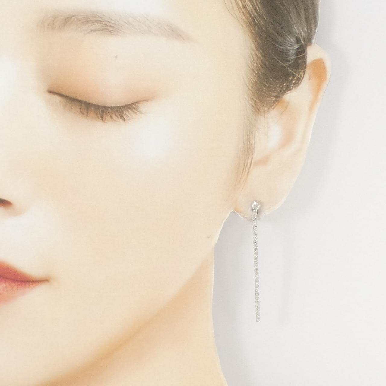 K14WG ダイヤモンド イヤリング