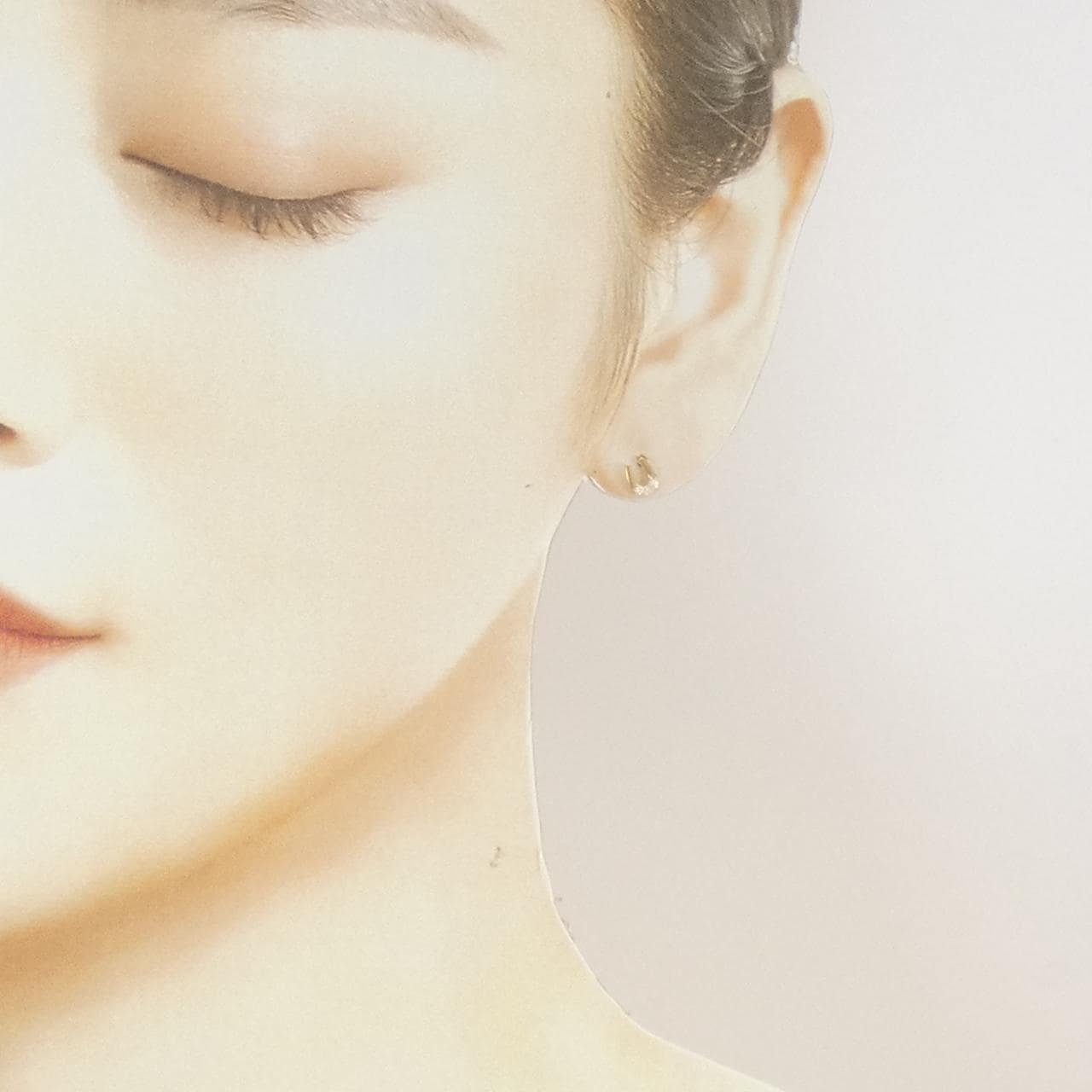 K18YG ホースシュー ダイヤモンド ピアス