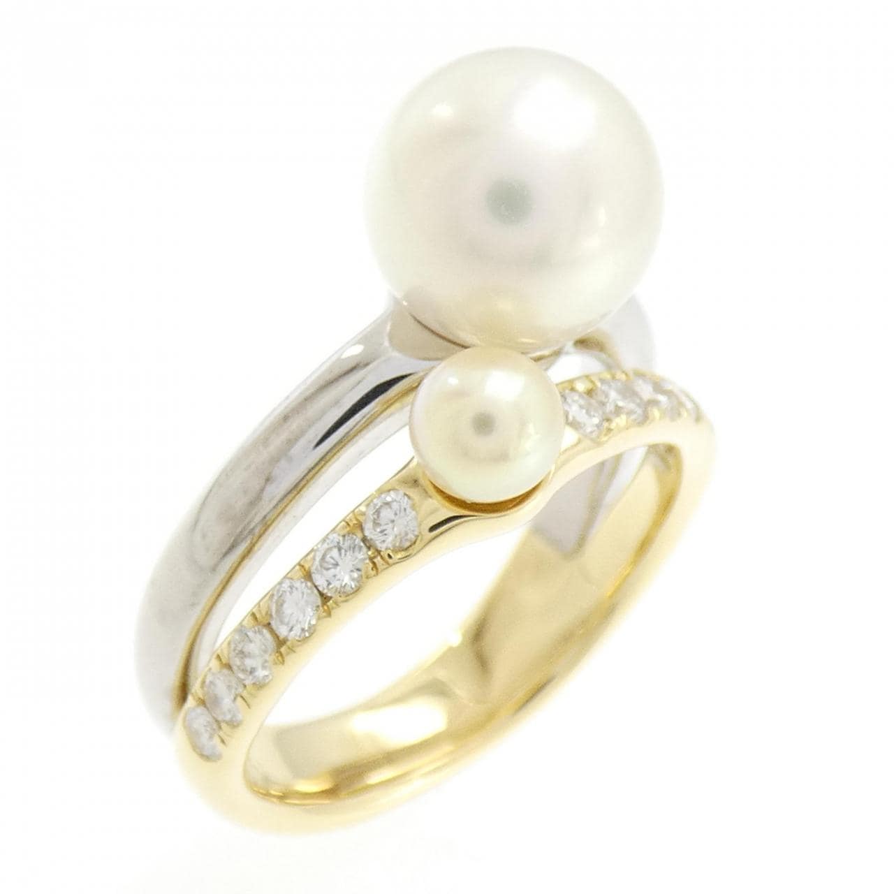 750YG/750WG Akoya pearl ring