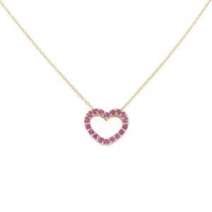 K18YG ハート ルビー ネックレス 0.22CT