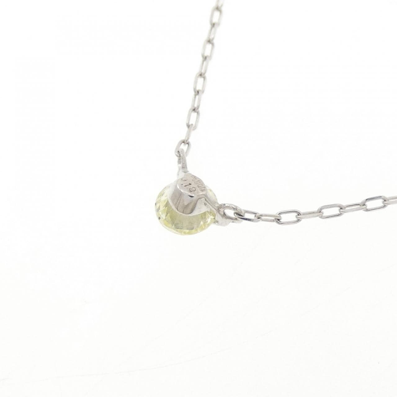 PT900/PT850 ソリティア ダイヤモンド ネックレス 0.19CT