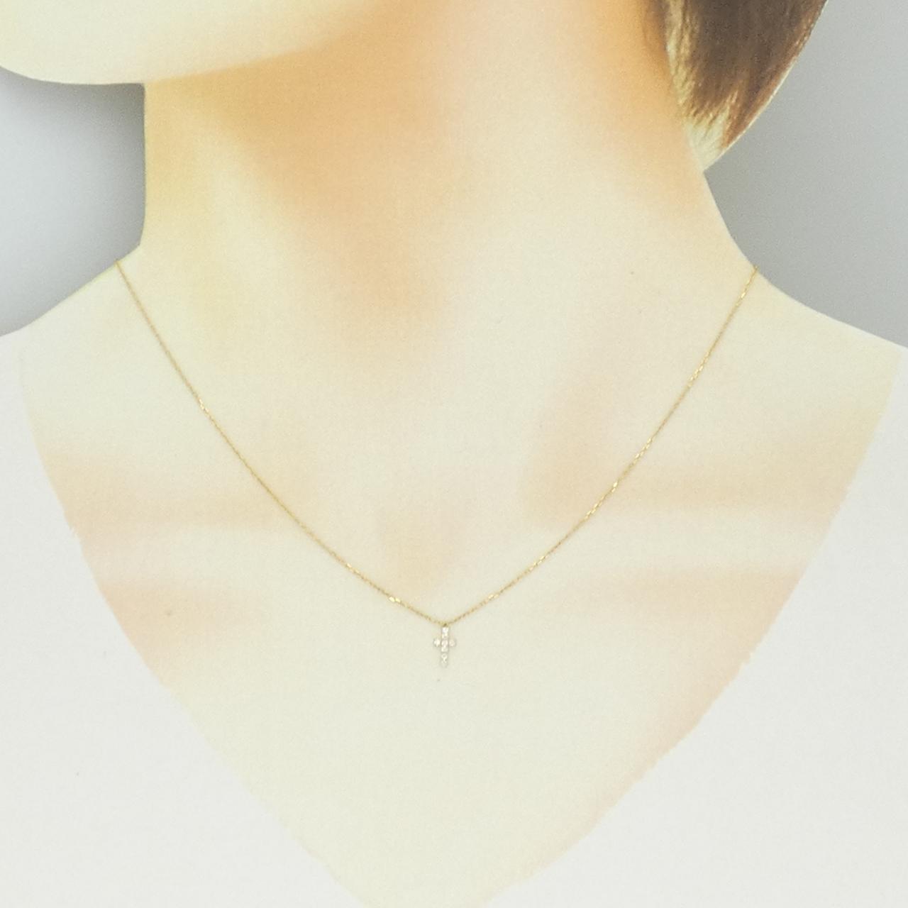 アーカー クロス ダイヤモンド ネックレス 0.05CT