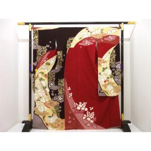 振袖　友禅金彩加工　絞り入