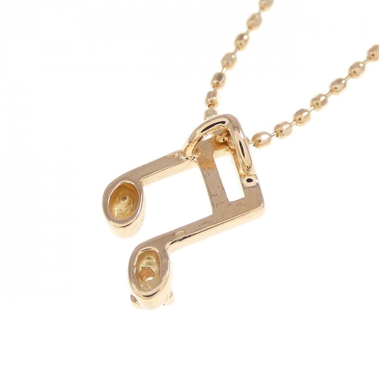K18PG 音符 ダイヤモンド ネックレス 0.01CT
