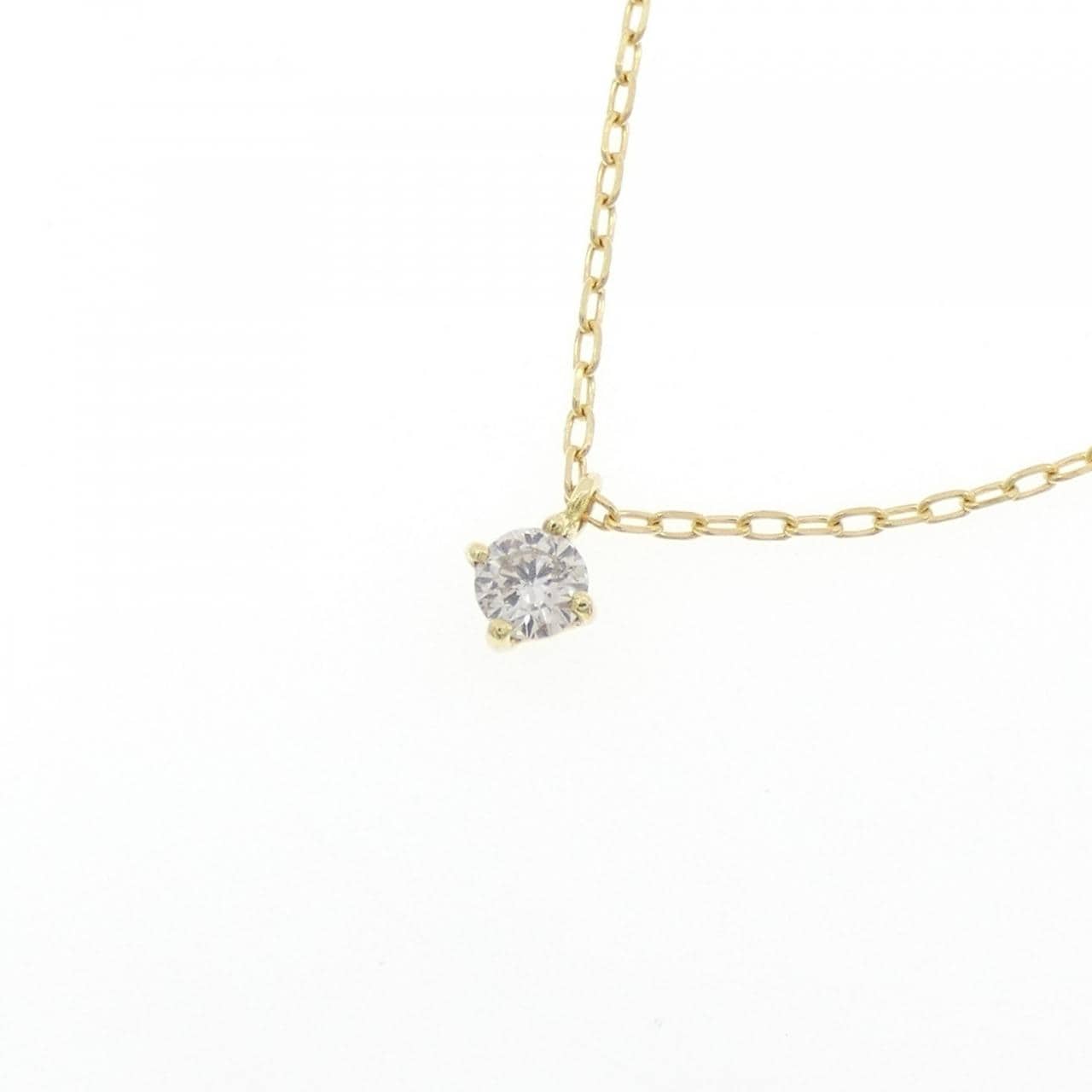 K18YG solitaire Diamond necklace 0.1CT